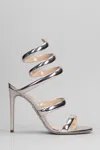 René Caovilla Rene Caovilla Open Toe Heeled Sandals In Silver