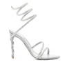 René Caovilla Stiletto High Heel Sandals In Silver