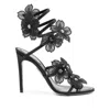 René Caovilla 105mm Floriane Sandals In Black