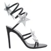 René Caovilla Round Toe High Heel Sandals In Black