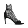 René Caovilla Galaxia 80mm Crystal Sandals In Black