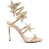 René Caovilla Stiletto High Heel Sandals In Gold