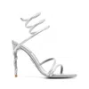 René Caovilla Stiletto High Heel Sandals In Grey