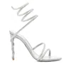 René Caovilla Stiletto High Heel Sandals In Silver