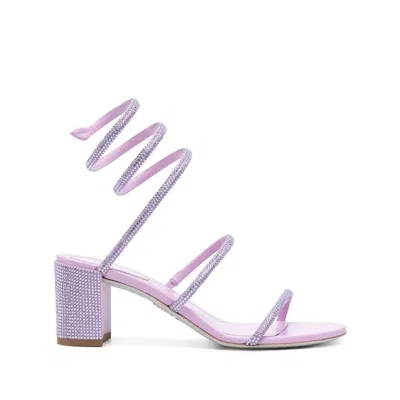 René Caovilla Cleo 60mm Rhinestone Sandals In Purple