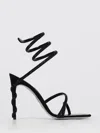 René Caovilla Margot Crystal-embellished Satin Sandals In Black