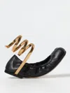 René Caovilla Juniper 10 Lambskin Serpent Detail Ballerinas In Schwarz