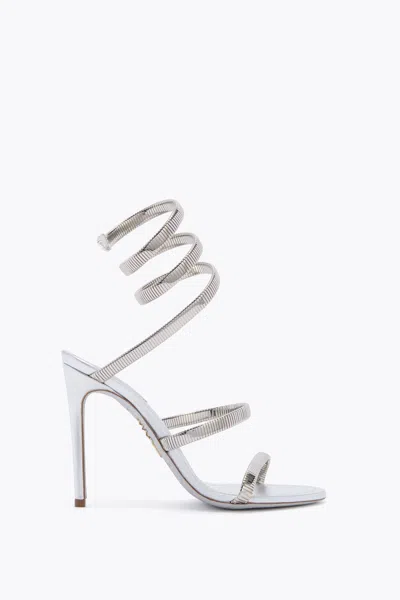 René Caovilla Silver Lamb/silver Metal Snake Sandal