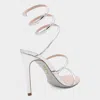 René Caovilla Silver Leather Sandals In Silver