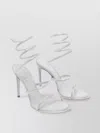 René Caovilla Spiral Strap Open Toe Sandals With Embellishments
