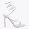 René Caovilla Silver Leather Sandals