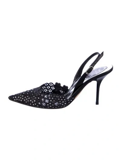 Pre-owned René Caovilla Slingback Pumps In Black