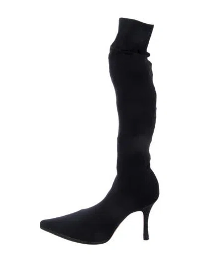 Pre-owned René Caovilla Slouch Boots In Black