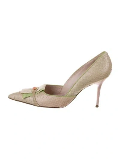 Pre-owned René Caovilla Snakeskin Animal Print D'orsay Pumps In Multi