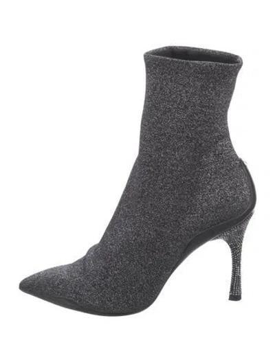 Pre-owned René Caovilla Sock Boots In Black