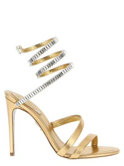 René Caovilla Spark Cleo Sandals In Gold