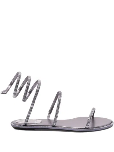 René Caovilla Spiral-detail Sandals In Gray