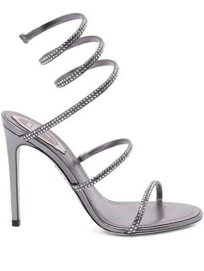 René Caovilla Spiral-detail Sandals In Gray