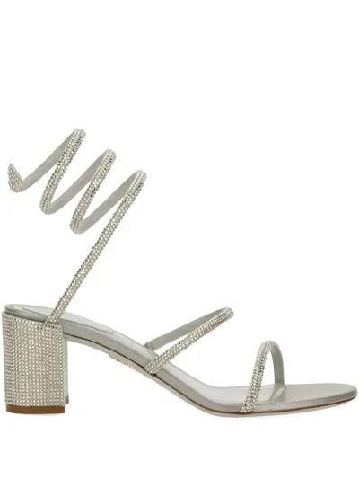 René Caovilla Rene Caovilla Cleo Ankle Strap Embellished Sandals In Gray