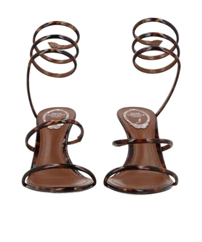 René Caovilla Spiral-strap High-heel Sandals In Brown