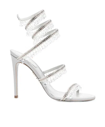 René Caovilla Stiletto High Heel Sandals In Metallic