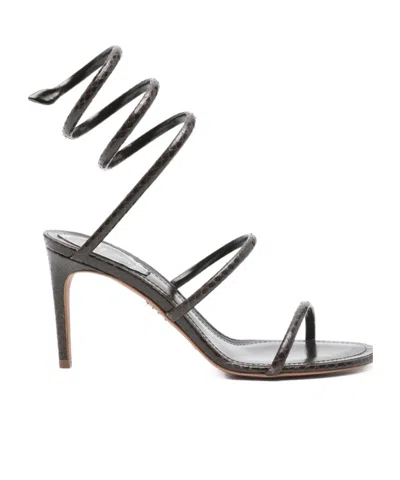 René Caovilla Stiletto High Heel Sandals In Black