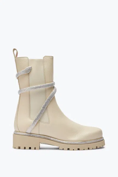 René Caovilla Stivaletto Cleo Bianco In Pelle 25 In White