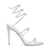 René Caovilla Womens Rene Caovilla Cleo Crystal-embellished Leather Heeled Sandals In White