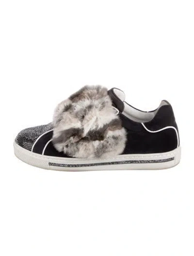 Pre-owned René Caovilla Suede Animal Print Sneakers In Multi