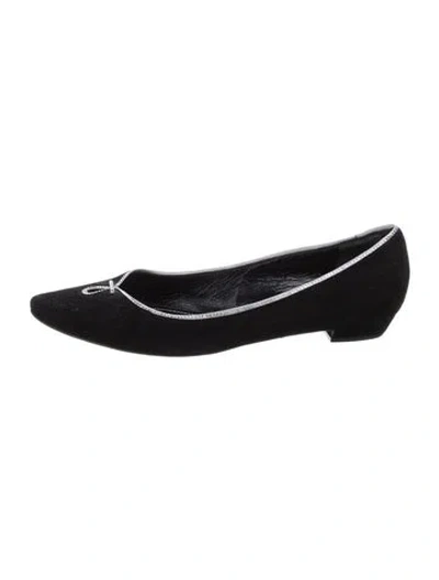 Pre-owned René Caovilla Suede Ballet Flats In Black