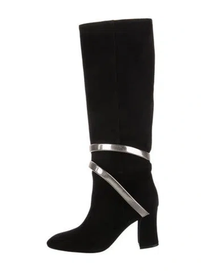 Pre-owned René Caovilla Suede Boots In Black