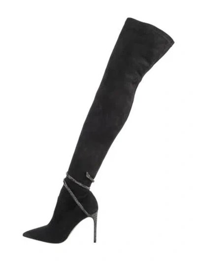 Pre-owned René Caovilla Suede Boots In Black