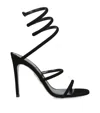 René Caovilla Cleo Crystal-embellished Strap Sandal 105 In Grey Jet In Black