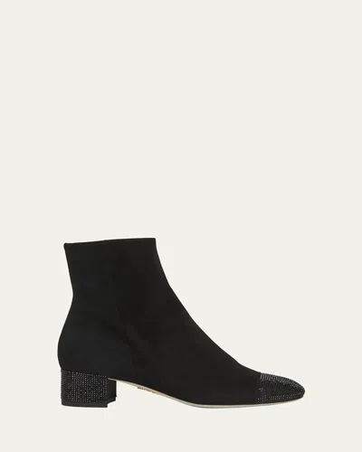RENÉ CAOVILLA SUEDE CRYSTAL ZIP BOOTIES