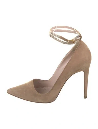 Pre-owned René Caovilla Suede D'orsay Pumps In Neutral