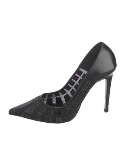 Pre-owned René Caovilla Suede Printed Pumps In Black
