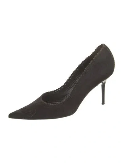 Pre-owned René Caovilla Suede Pumps In Black