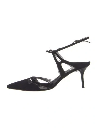 Pre-owned René Caovilla Suede Pumps In Black