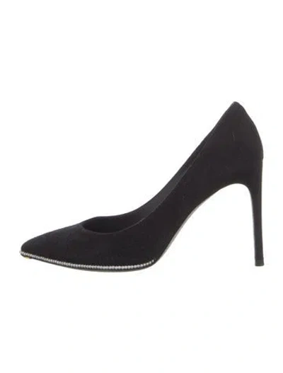 Pre-owned René Caovilla Suede Pumps In Gray