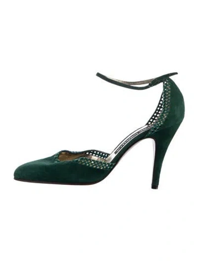 Pre-owned René Caovilla Suede Pumps In Green