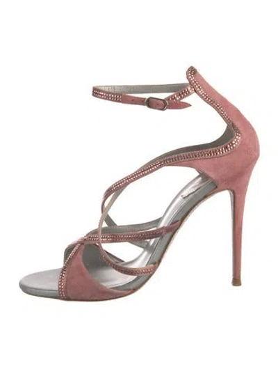 Pre-owned René Caovilla Suede Pumps In Pink