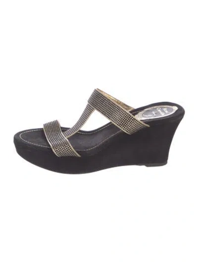 Pre-owned René Caovilla Suede Sandals In Blue