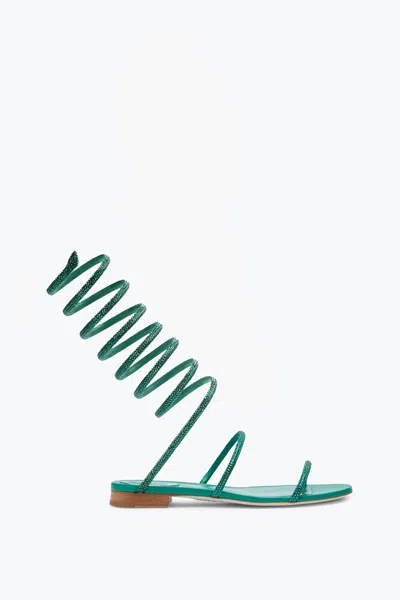 René Caovilla Supercleo Crystal Emerald Green Sandal 10