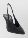 René Caovilla Textured Slingback Pump Pointed Toe In Black