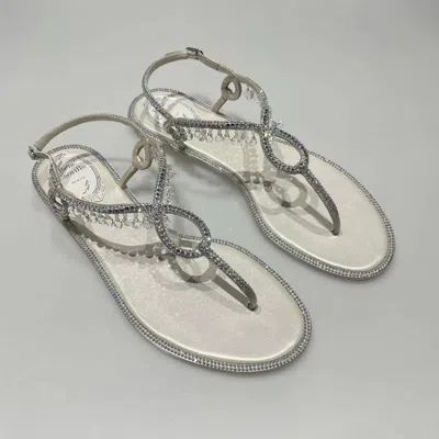 René Caovilla Toe-pinched Water Drill Sandals In Gray