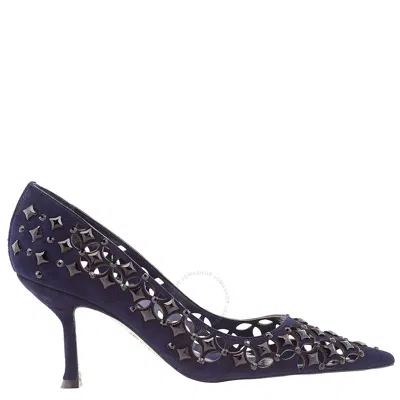 René Caovilla Rene Caovilla Trifora Crystal Suede Pumps In Blue