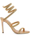 René Caovilla Round-headed High-heeled Sandals In Golden