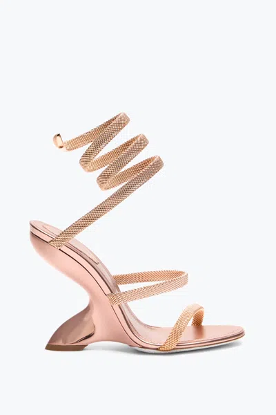 René Caovilla Trigold Symphony Rose Gold Sandal 105