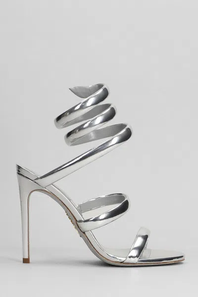 René Caovilla Twisted High-heel Sandals In Silver