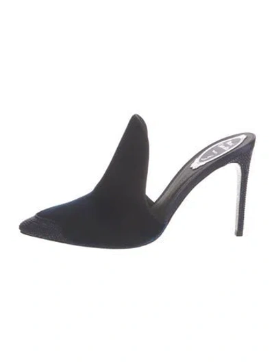 Pre-owned René Caovilla Velvet Mules In Multi